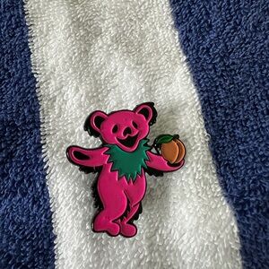 Grateful Dead Peachy Pink  Bear Enamel Pin